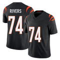 Cincinnati #74 Rivers Player Football V Neck Short Sleeve black Jersey Jalen For Men Youth Women Gift