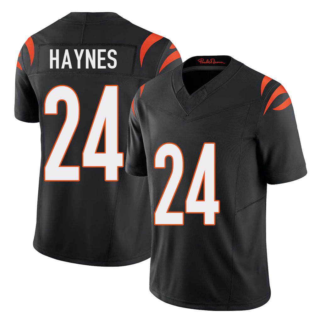 Cincinnati #24 Haynes Player Football V Neck Short Sleeve black Jersey Jamal For Men Youth Women Gift
