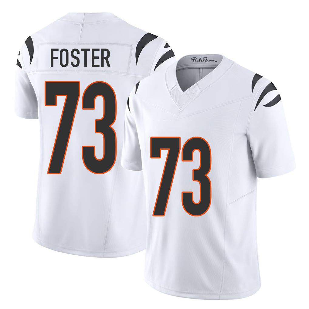 Cincinnati #73 Foster Player Football V Neck Short Sleeve White Jersey Javon For Men Youth Women Gift