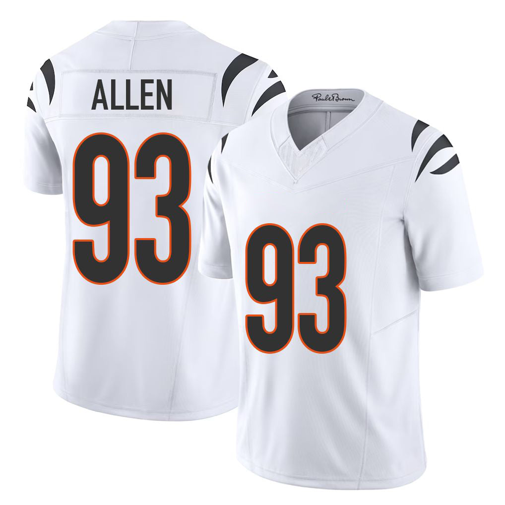 Cincinnati #93 Allen Player Football V Neck Short Sleeve White Jersey Jonathan For Men Youth Women Gift