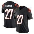 Cincinnati #27 Battle Player Football V Neck Short Sleeve black Jersey Jordan For Men Youth Women Gift