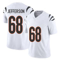 Cincinnati #68 Jefferson Player Football V Neck Short Sleeve White Jersey Jordan For Men Youth Women Gift