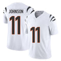 Cincinnati #11 Johnson Player Football V Neck Short Sleeve White Jersey Josh For Men Youth Women Gift