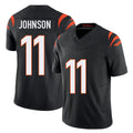 Cincinnati #11 Johnson Player Football V Neck Short Sleeve black Jersey Josh For Men Youth Women Gift