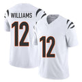 Cincinnati #12 Williams Player Football V Neck Short Sleeve White Jersey Ke'Shawn For Men Youth Women Gift