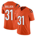 Cincinnati #31 Bullock Player Football V Neck Short Sleeve Orange Jersey Kentrel For Men Youth Women Gift