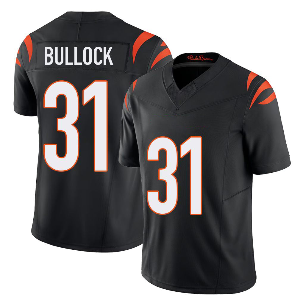 Cincinnati #31 Bullock Player Football V Neck Short Sleeve black Jersey Kentrel For Men Youth Women Gift