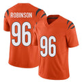 Cincinnati #96 Robinson Player Football V Neck Short Sleeve Orange Jersey Landon For Men Youth Women Gift