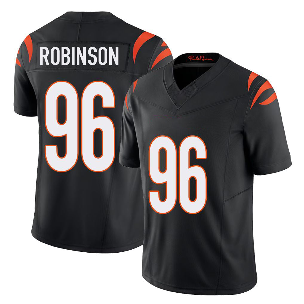 Cincinnati #96 Robinson Player Football V Neck Short Sleeve black Jersey Landon For Men Youth Women Gift