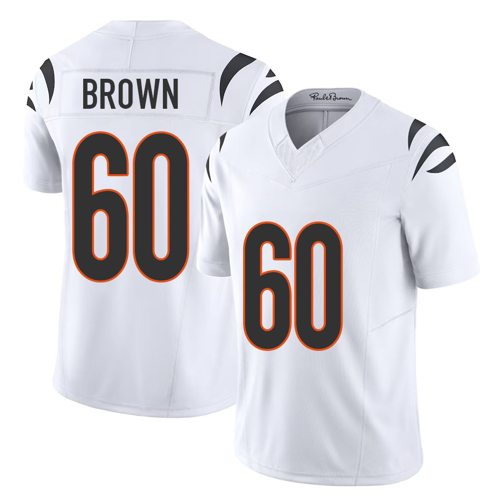 Cincinnati #60 Brown Player Football V Neck Short Sleeve White Jersey Liam For Men Youth Women Gift