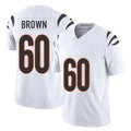 Cincinnati #60 Brown Player Football V Neck Short Sleeve White Jersey Liam For Men Youth Women Gift