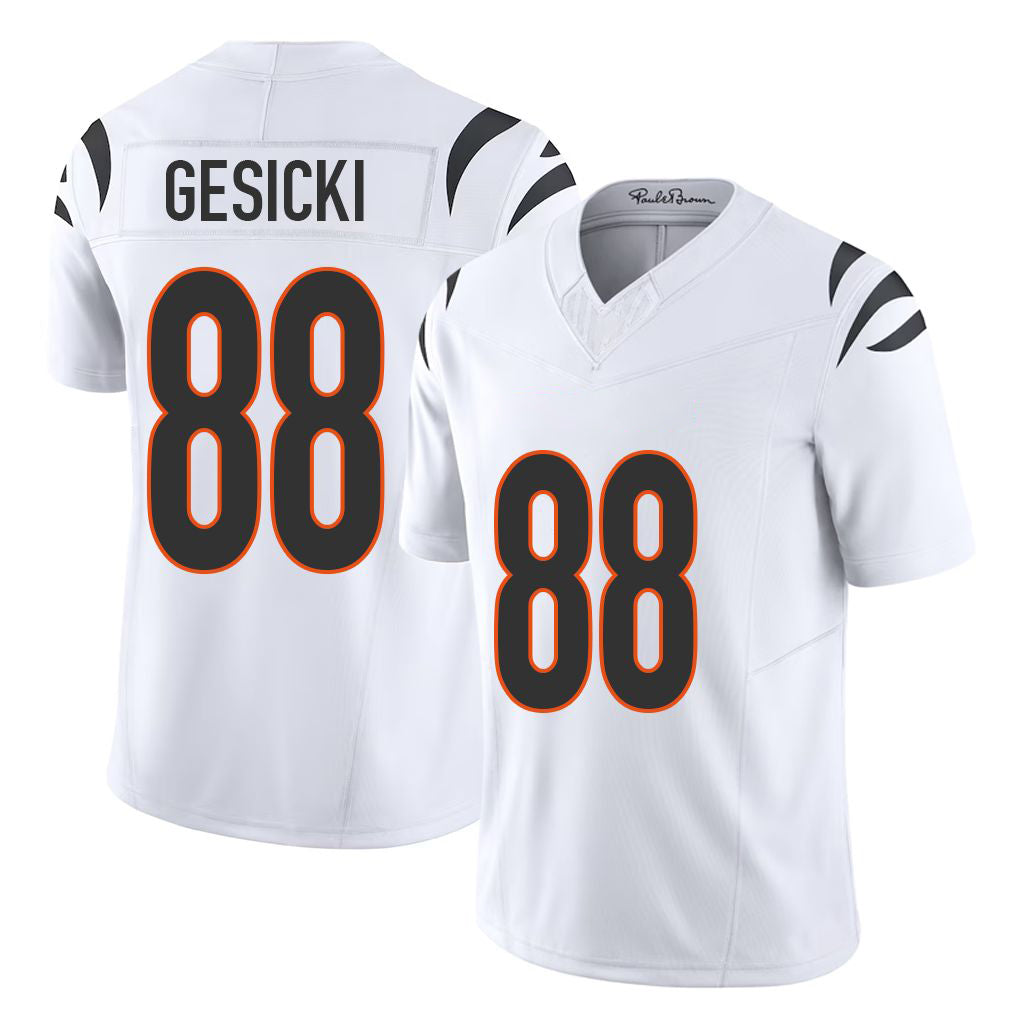 Cincinnati #88 Gesicki Player Football V Neck Short Sleeve White Jersey Mike For Men Youth Women Gift