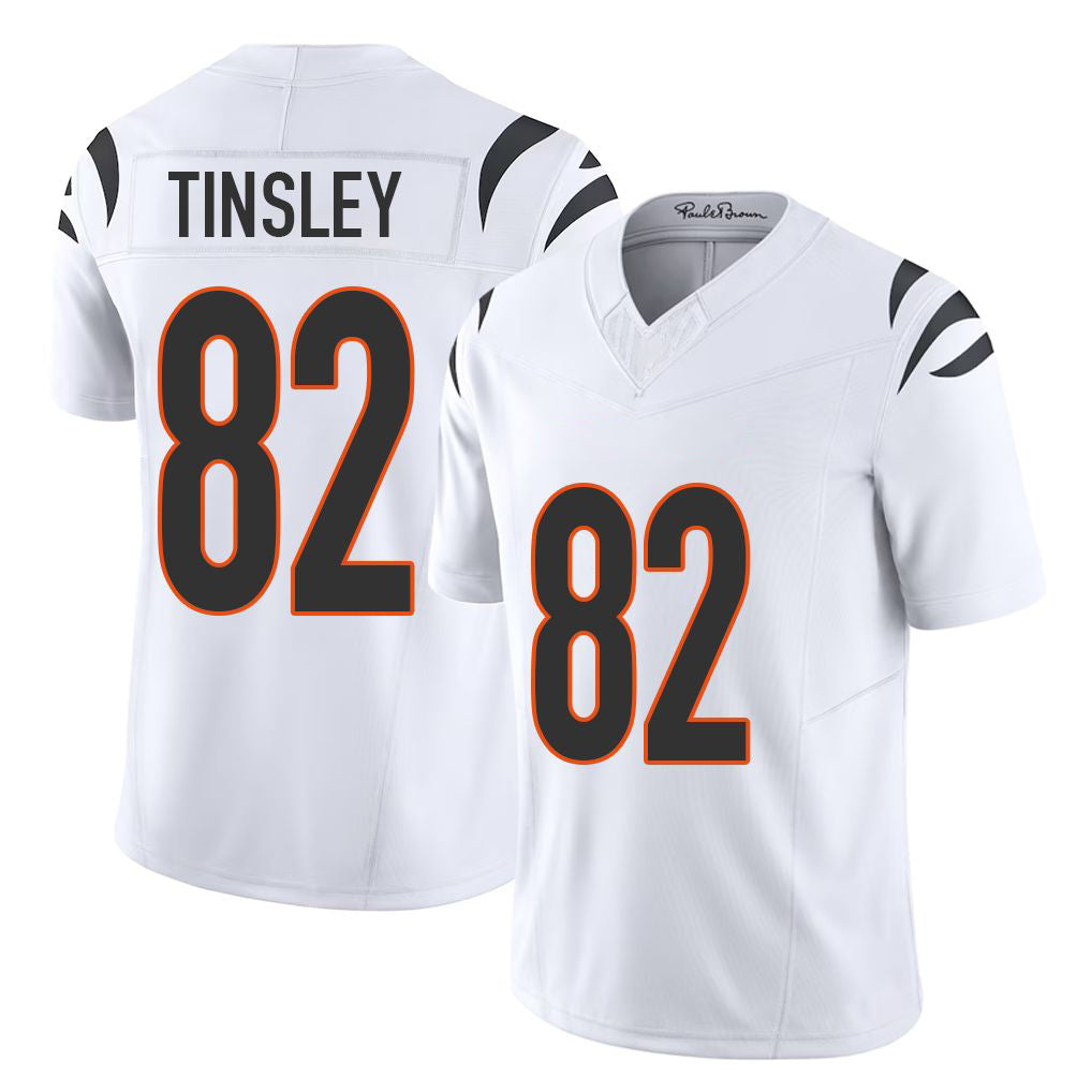 Cincinnati #82 Tinsley Player Football V Neck Short Sleeve White Jersey Mitchell For Men Youth Women Gift