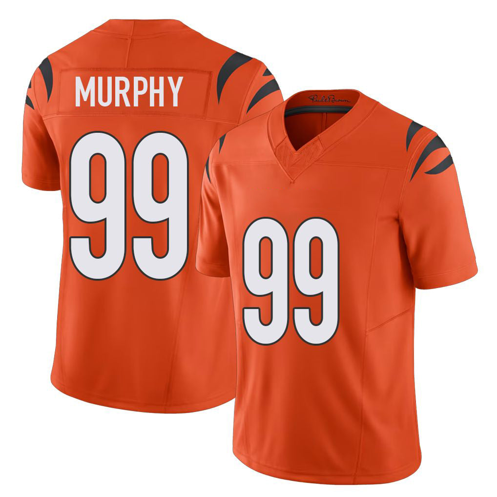 Cincinnati #99 Murphy Player Football V Neck Short Sleeve Orange Jersey Myles For Men Youth Women Gift