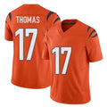 Cincinnati #17 Thomas Player Football V Neck Short Sleeve Orange Jersey Noah For Men Youth Women Gift