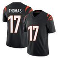 Cincinnati #17 Thomas Player Football V Neck Short Sleeve black Jersey Noah For Men Youth Women Gift
