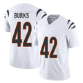 Cincinnati #42 Burks Player Football V Neck Short Sleeve White Jersey Oren For Men Youth Women Gift