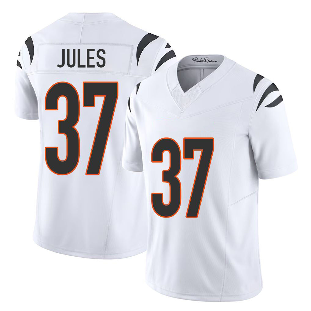 Cincinnati #37 Jules Player Football V Neck Short Sleeve White Jersey PJ For Men Youth Women Gift