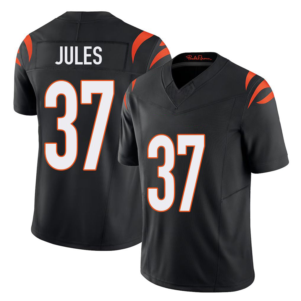 Cincinnati #37 Jules Player Football V Neck Short Sleeve black Jersey PJ For Men Youth Women Gift
