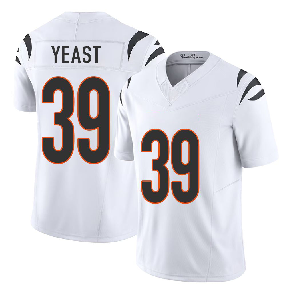 Cincinnati #39 Yeast Player Football V Neck Short Sleeve White Jersey Russ For Men Youth Women Gift