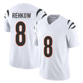 Cincinnati #8 Rehkow Player Football V Neck Short Sleeve White Jersey Ryan For Men Youth Women Gift