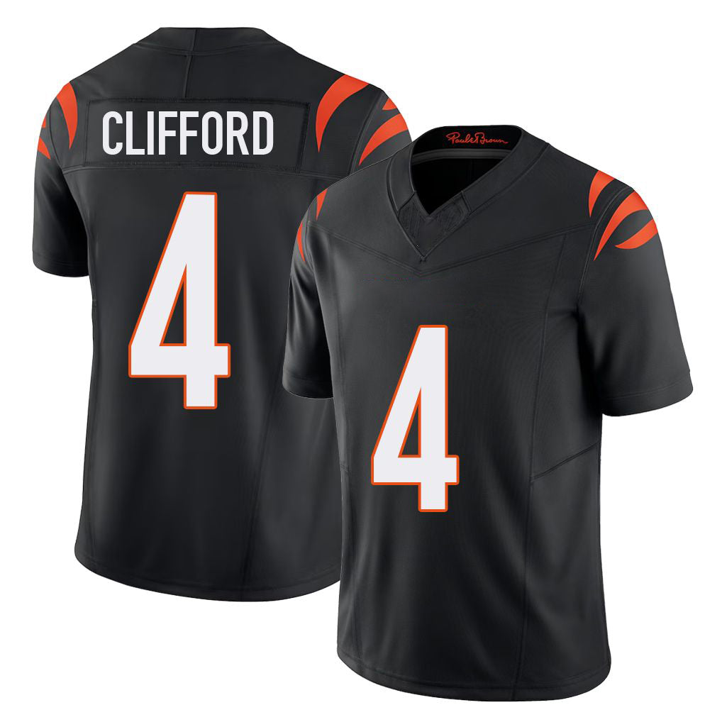 Cincinnati #4 Clifford Player Football V Neck Short Sleeve black Jersey Sean For Men Youth Women Gift