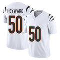 Cincinnati #50 Heyward Player Football V Neck Short Sleeve White Jersey Shaka For Men Youth Women Gift