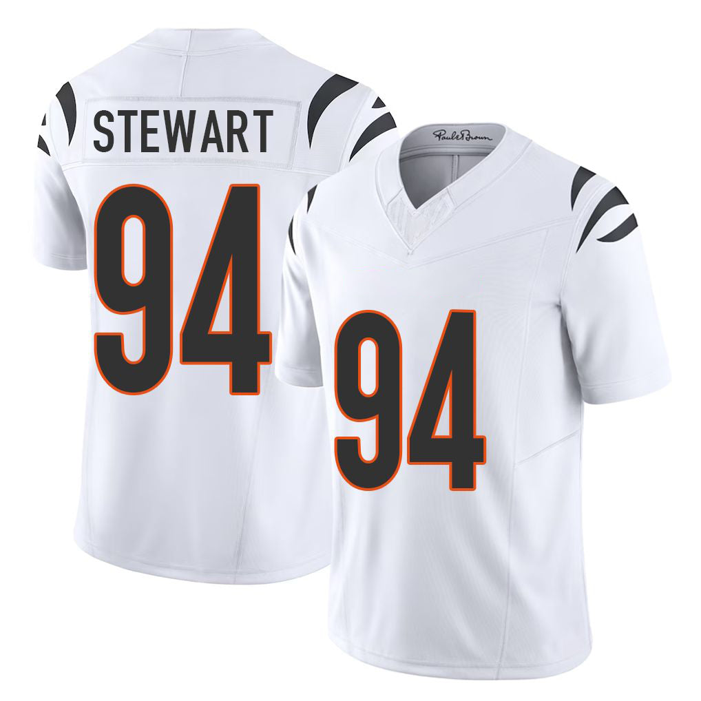 Cincinnati #94 Stewart Player Football V Neck Short Sleeve White Jersey Shemar For Men Youth Women Gift