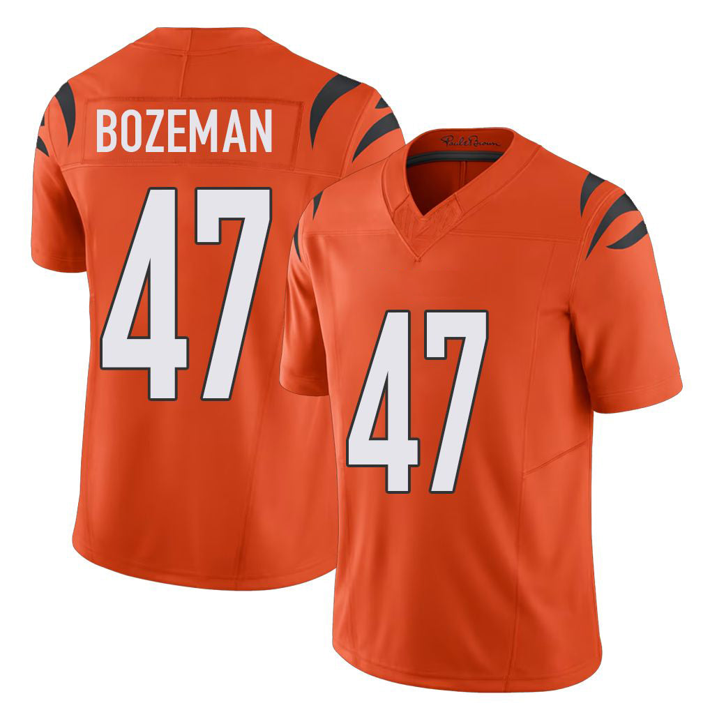 Cincinnati #47 Bozeman Player Football V Neck Short Sleeve Orange Jersey Swayze For Men Youth Women Gift
