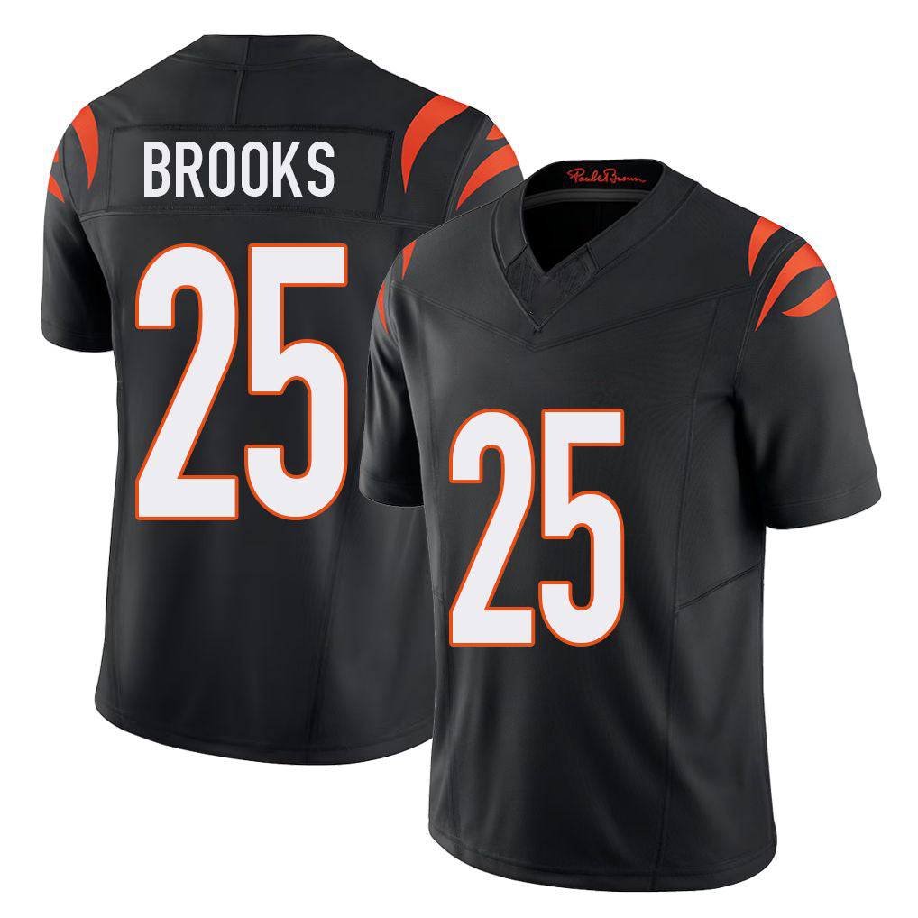 Cincinnati #25 Brooks Player Football V Neck Short Sleeve black Jersey Tahj For Men Youth Women Gift
