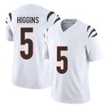 Cincinnati #5 Higgins Player Football V Neck Short Sleeve White Jersey Tee For Men Youth Women Gift