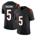 Cincinnati #5 Higgins Player Football V Neck Short Sleeve black Jersey Tee For Men Youth Women Gift