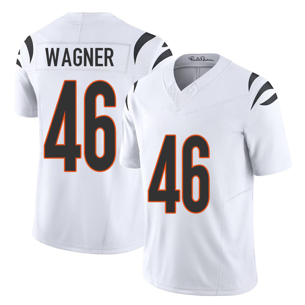 Cincinnati #46 Wagner Player Football V Neck Short Sleeve White Jersey William For Men Youth Women Gift