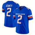 Boise St. #2 Jeanty Player College Football V Neck Short Sleeve Royal Jersey Ashton For Men Youth Women