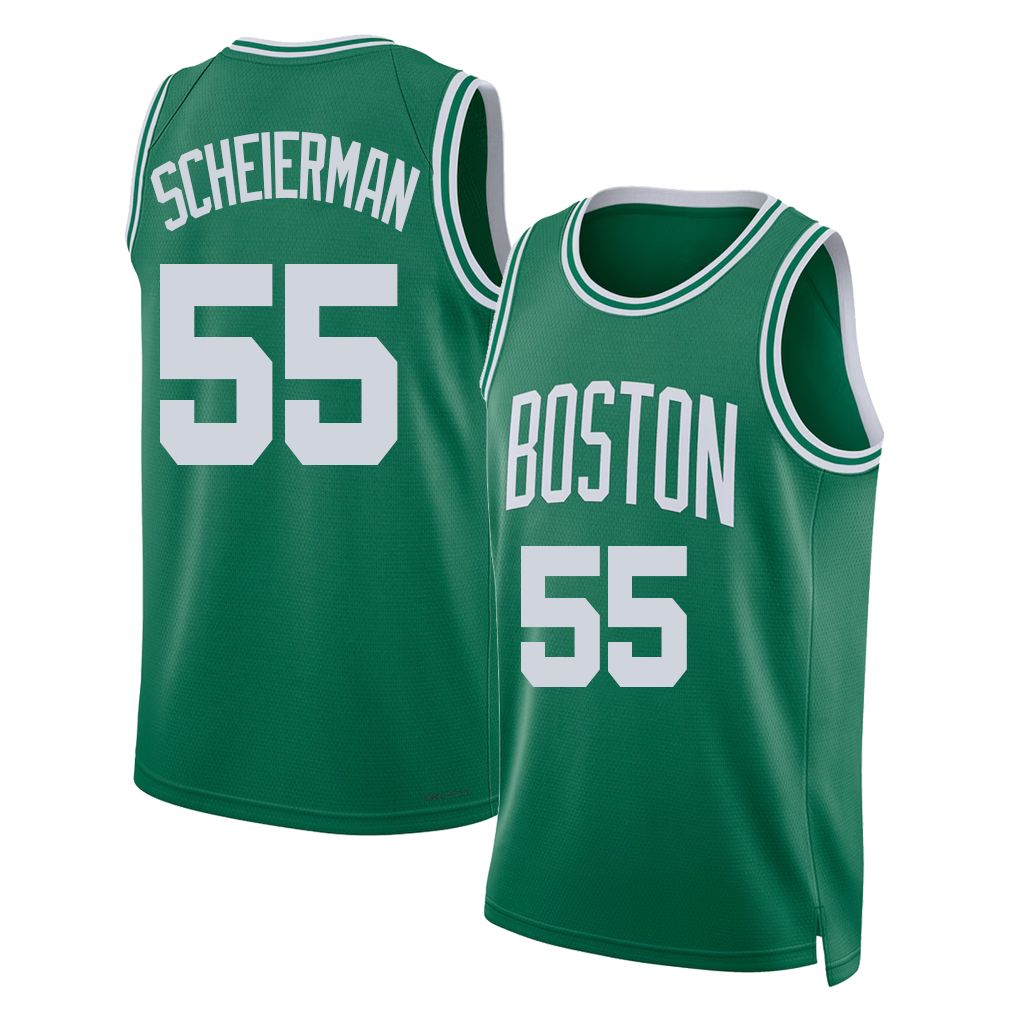 Boston #55 Scheierman Player Basketball Sleeveless Green Jersey Baylor For Adult Youth
