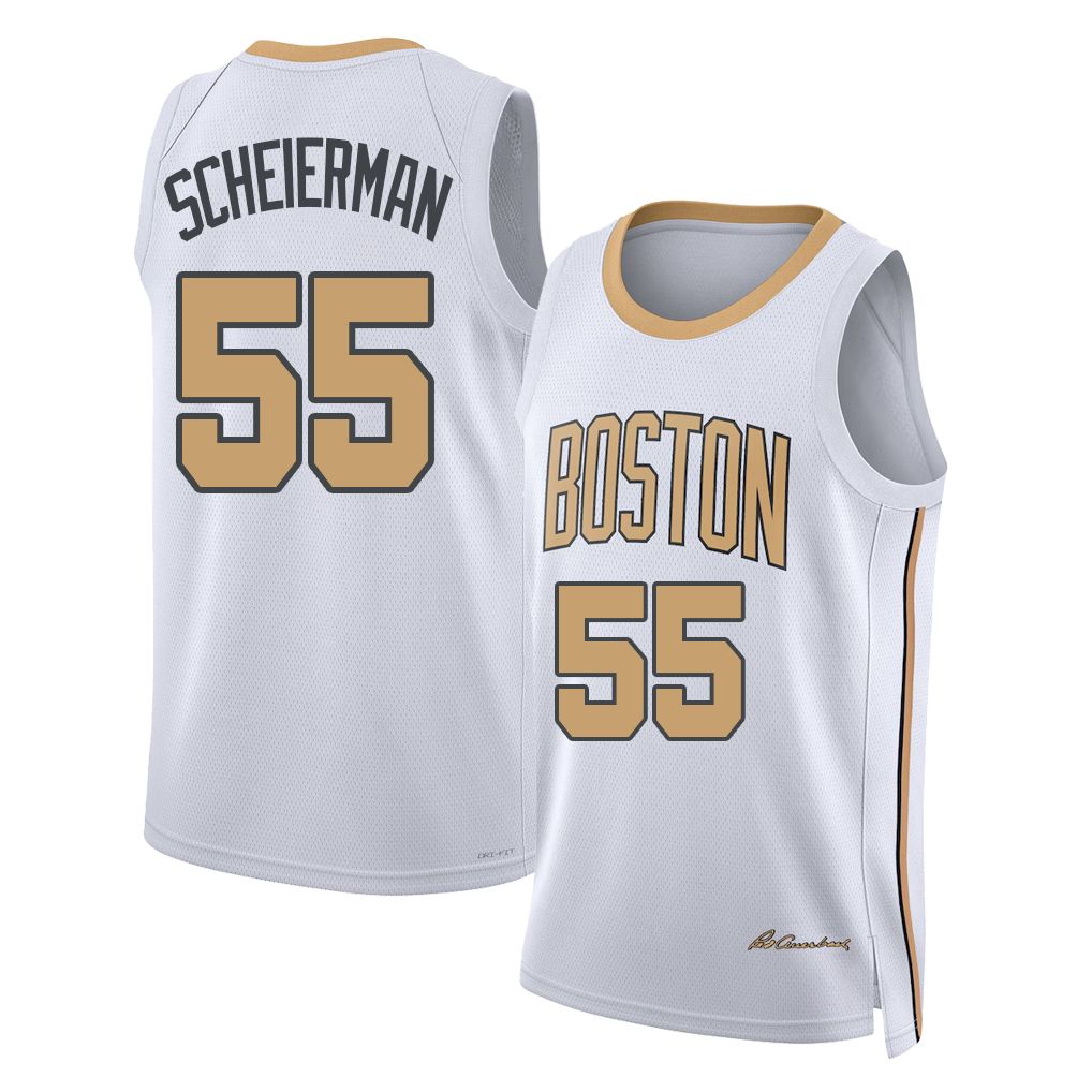 Boston #55 Scheierman Player Basketball Sleeveless White Jersey Baylor For Adult Youth