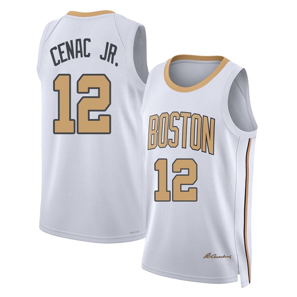 Boston #12 Cenac Jr. Player Basketball Sleeveless White Jersey Chris For Adult Youth