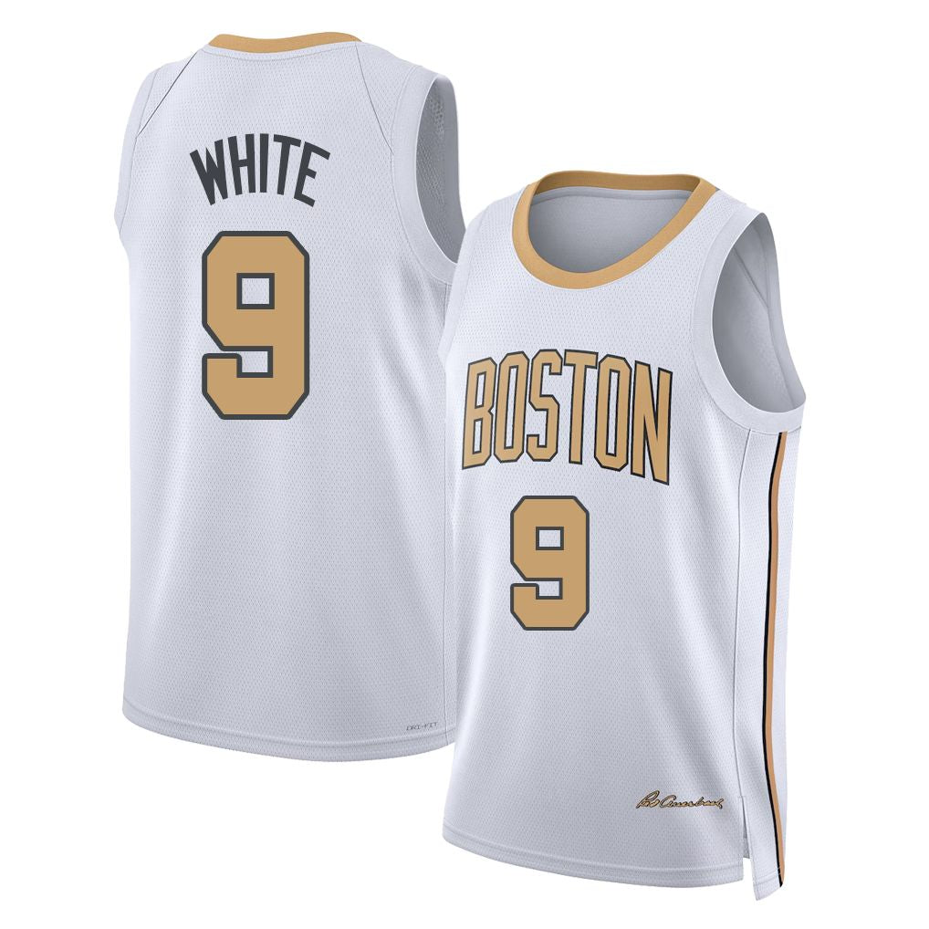Boston #9 White Player Basketball Sleeveless White Jersey Derrick For Adult Youth