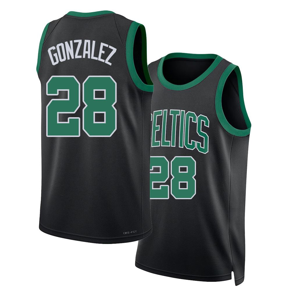 Boston #28 Gonzalez Player Basketball Sleeveless Black Jersey Hugo For Adult Youth