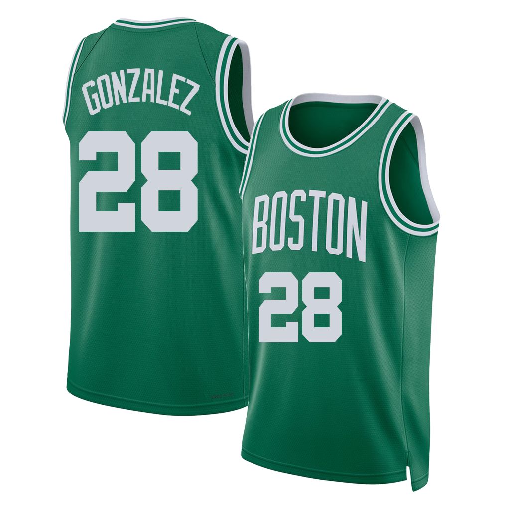Boston #28 Gonzalez Player Basketball Sleeveless Green Jersey Hugo For Adult Youth