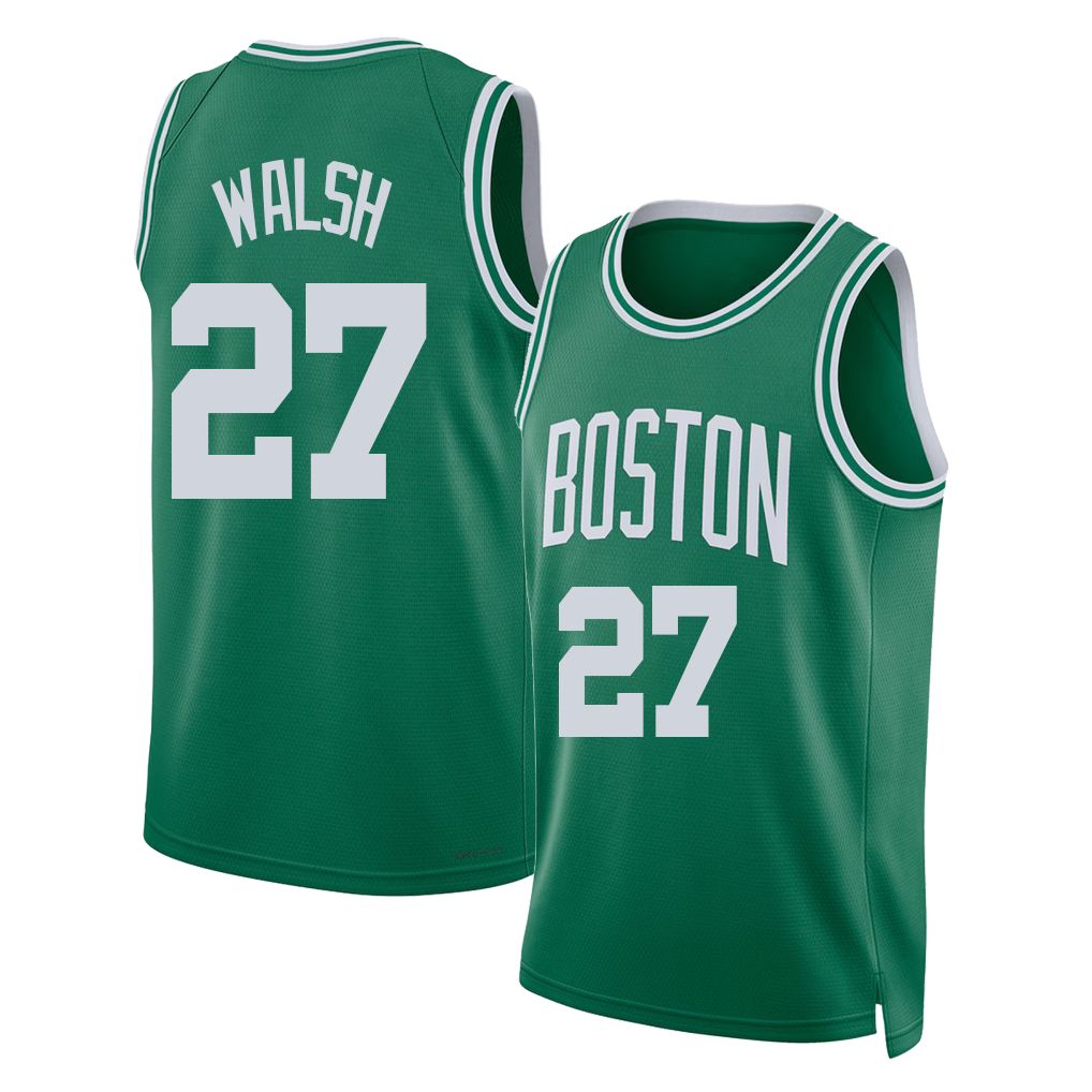 Boston #27 Walsh Player Basketball Sleeveless Green Jersey Jordan For Adult Youth
