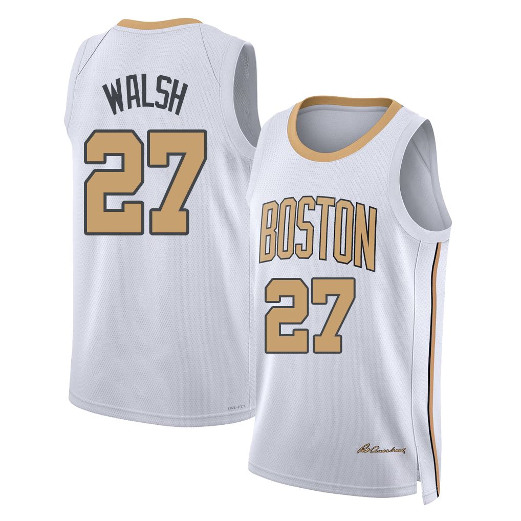 Boston #27 Walsh Player Basketball Sleeveless White Jersey Jordan For Adult Youth