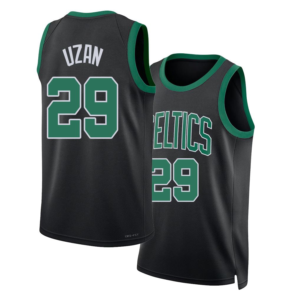Boston #29 Uzan Player Basketball Sleeveless Black Jersey Milos For Adult Youth