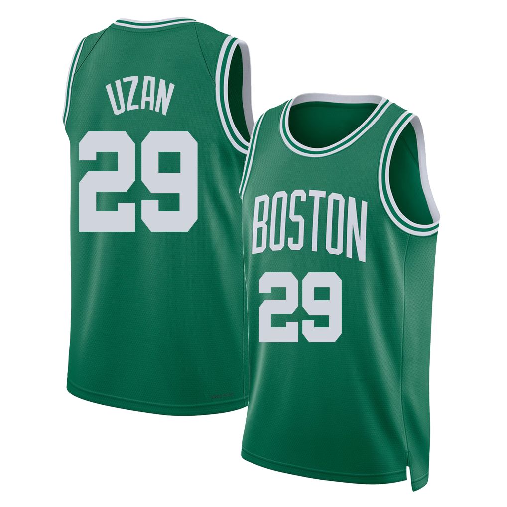 Boston #29 Uzan Player Basketball Sleeveless Green Jersey Milos For Adult Youth