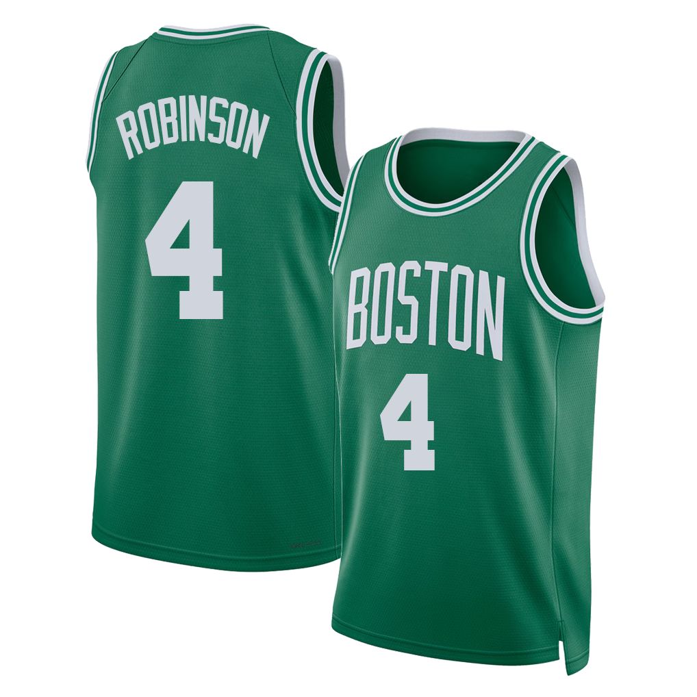 Boston #4 Robinson Player Basketball Sleeveless Green Jersey Mitchell For Adult Youth
