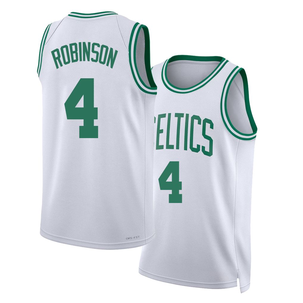Boston #4 Robinson Player Basketball Sleeveless White Jersey Mitchell For Adult Youth