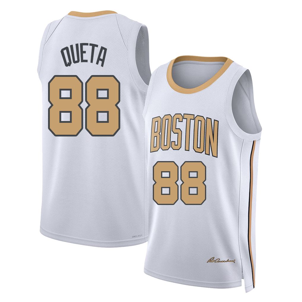 Boston #88 Queta Player Basketball Sleeveless White Jersey Neemias For Adult Youth