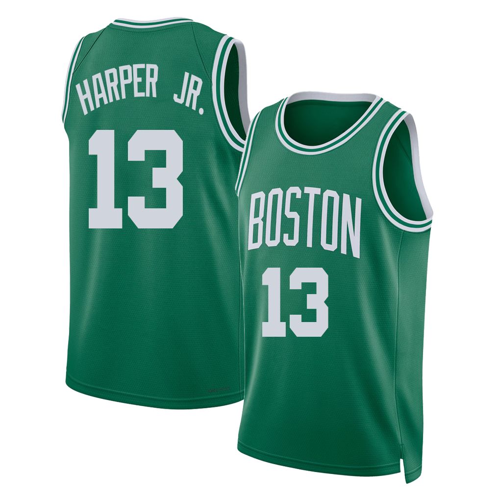 Boston #13 Harper Jr. Player Basketball Sleeveless Green Jersey Ron For Adult Youth