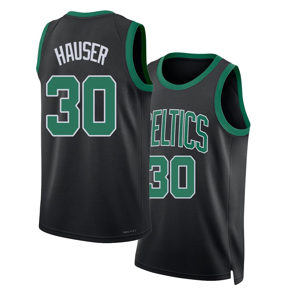 Boston #30 Hauser Player Basketball Sleeveless Black Jersey Sam For Adult Youth