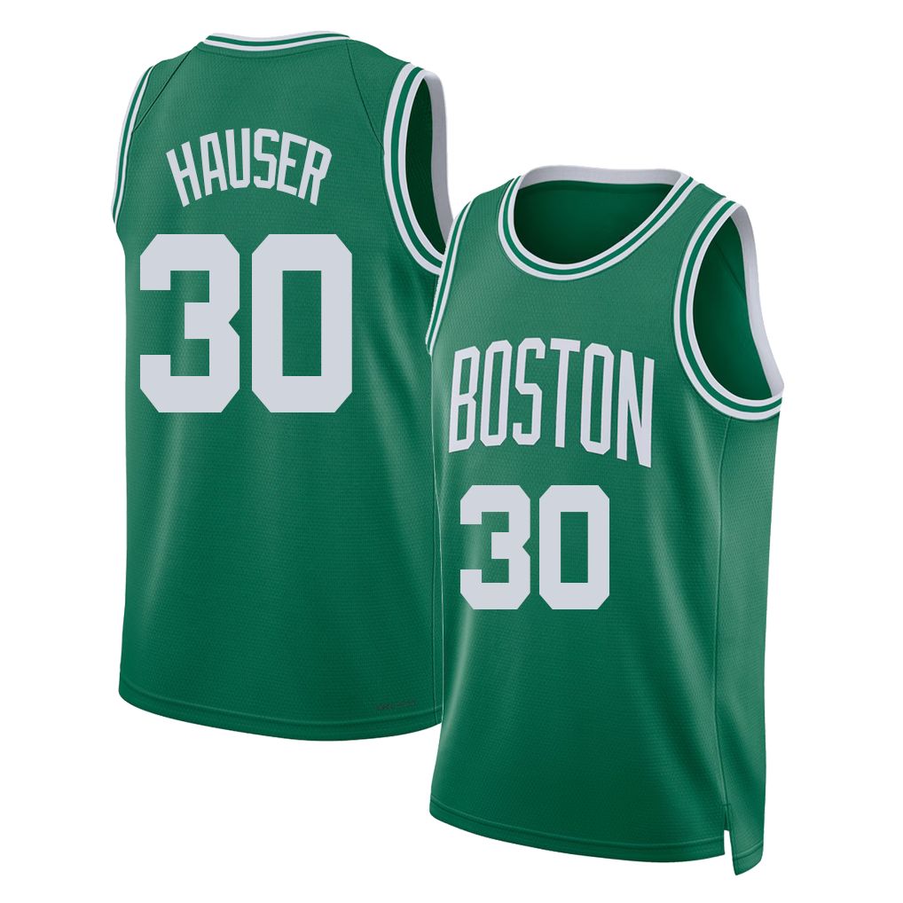 Boston #30 Hauser Player Basketball Sleeveless Green Jersey Sam For Adult Youth